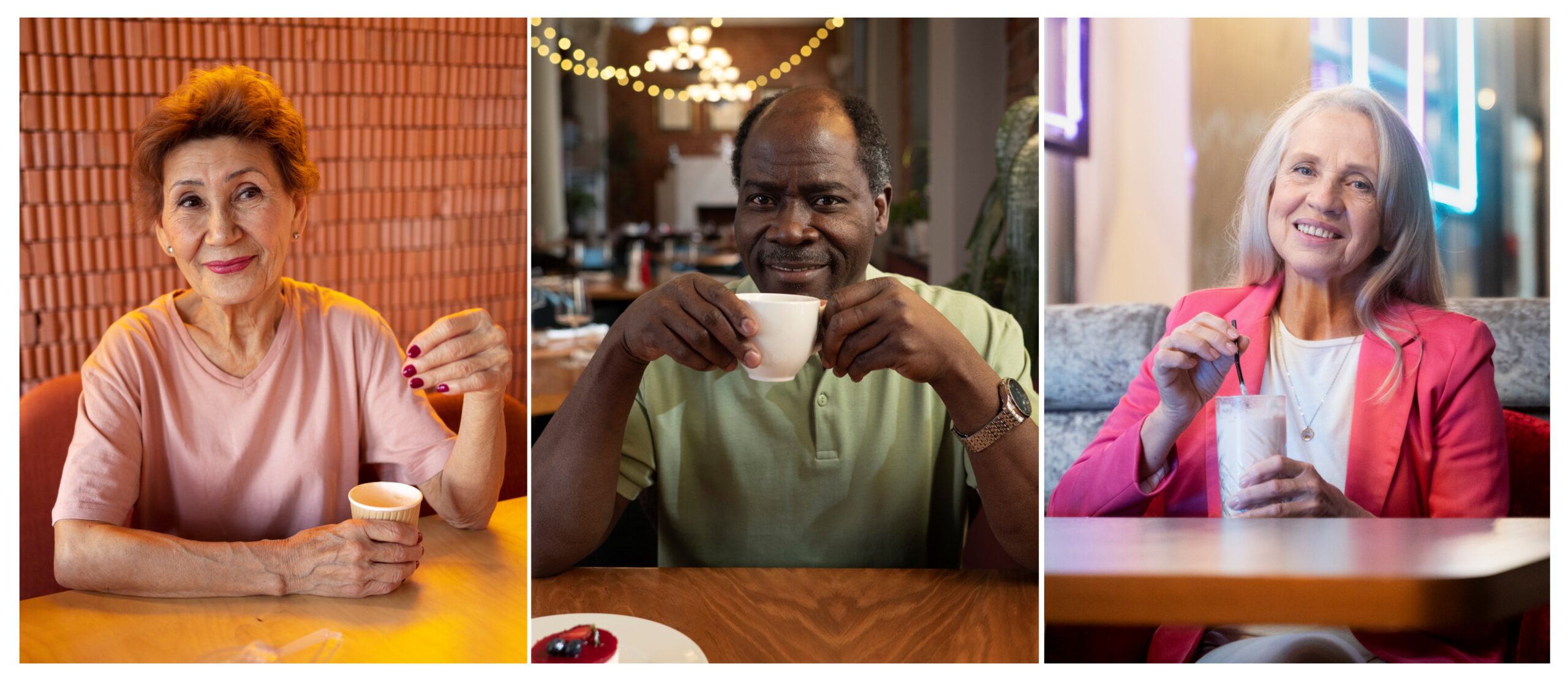 Collage of three seniors smiling