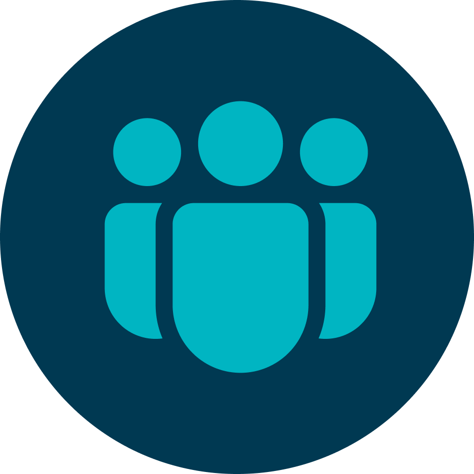 Icon Badge of group of color shape as people